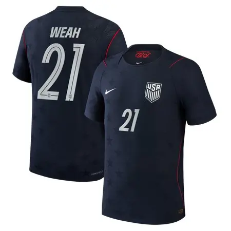 Timothy Weah #21 USA Away Match Soccer jersey World Cup 2026