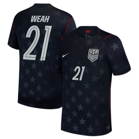 Timothy Weah #21 USA Away Stadium Soccer jersey World Cup 2026 — view 1