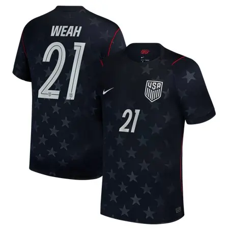 Timothy Weah #21 USA Away Stadium Soccer jersey World Cup 2026