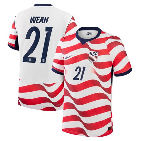 Timothy Weah #21 USA Home Stadium Soccer jersey World Cup 2026
