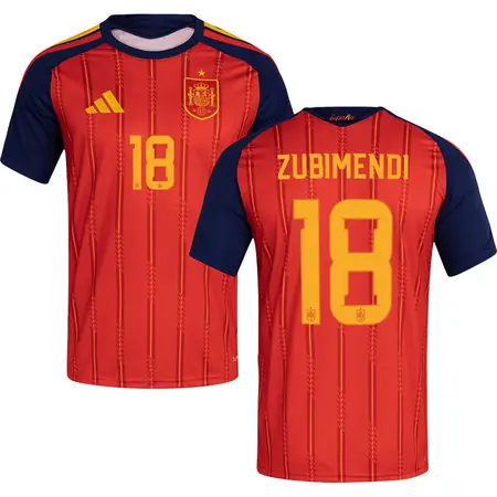 ZUBIMENDI #18 Spain Home Soccer jersey World Cup 2026